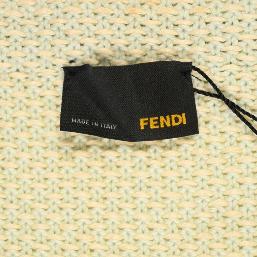 Fendi Knitted Embellished-Buttons Cardigan in Yellow Cotton - Picture 4 of 5